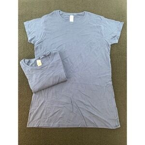 Lot of 2 Gildan Softstyle TShirt Womens Crew Neck Short Sleeve Blue size XL